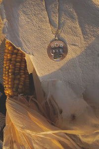 ‘555 Silver Moon + Helios Angel #’s Necklace II // Freeform Aquamarine