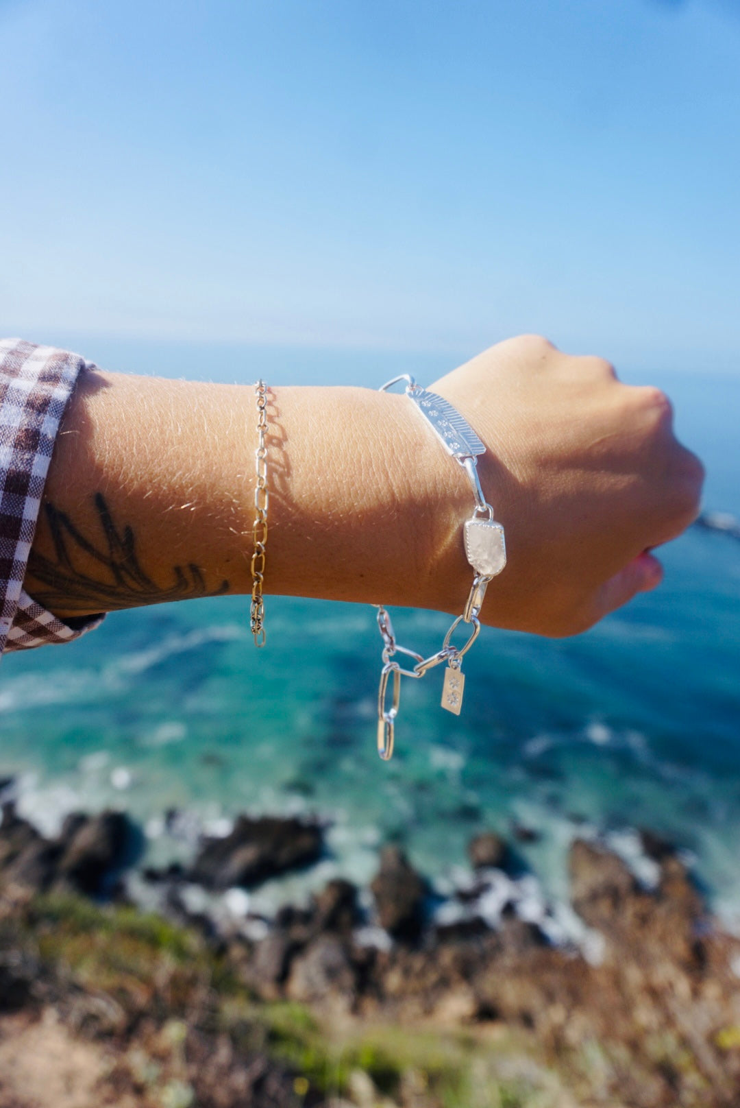 Guides Bracelet #3 // Pink Topaz + Sterling Silver