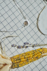 The Mini Abundance Necklace // Sterling Silver + Natural Faceted Smokey Quartz