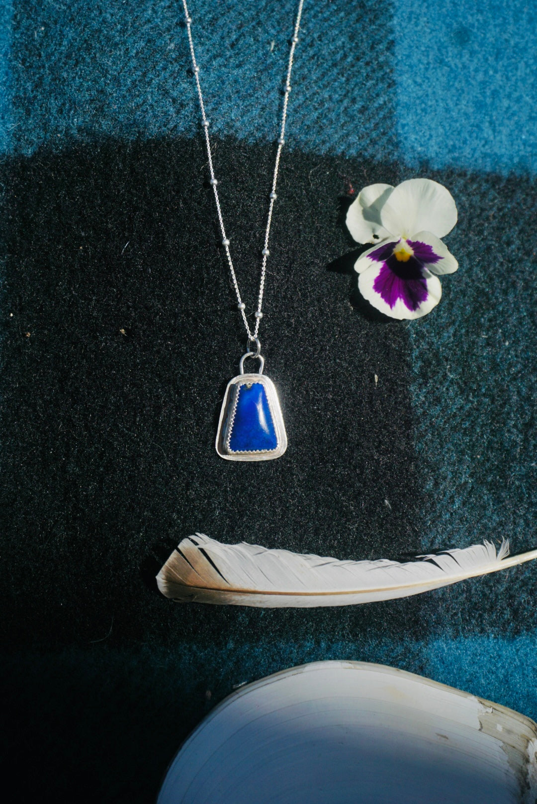 Silver Lining Necklace #3 // Lapis Lazuli Stone