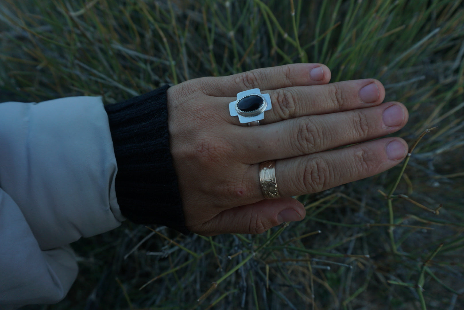 Four Directions Ring #1 SIZE 6 // Sterling + Onyx