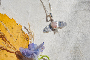 Wild Bird “Pink Skies” Necklace #53 // Faceted Freeform Peruvian Pink Opal