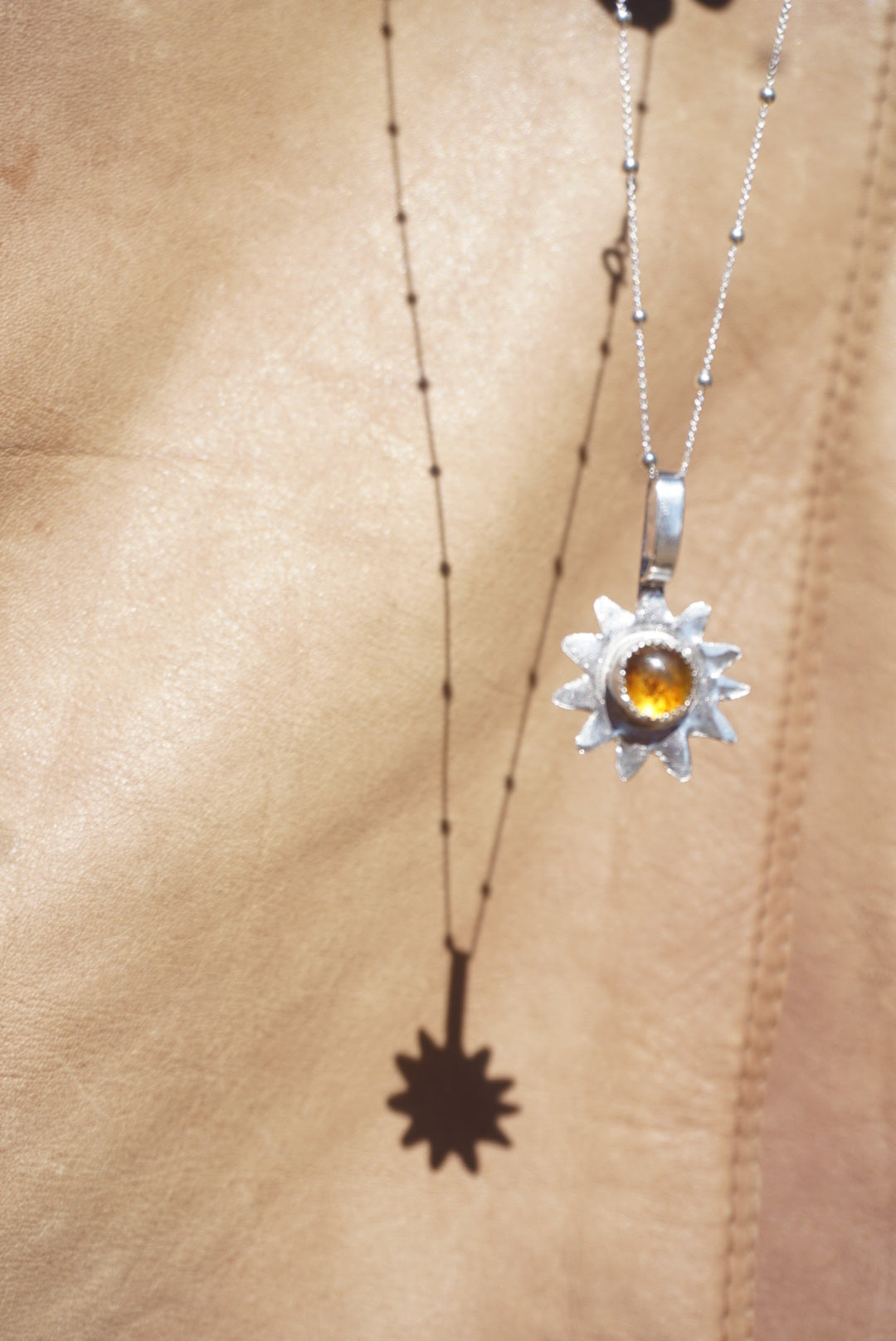 Sun Keepers Talisman Necklace #1 //  Amber Stone