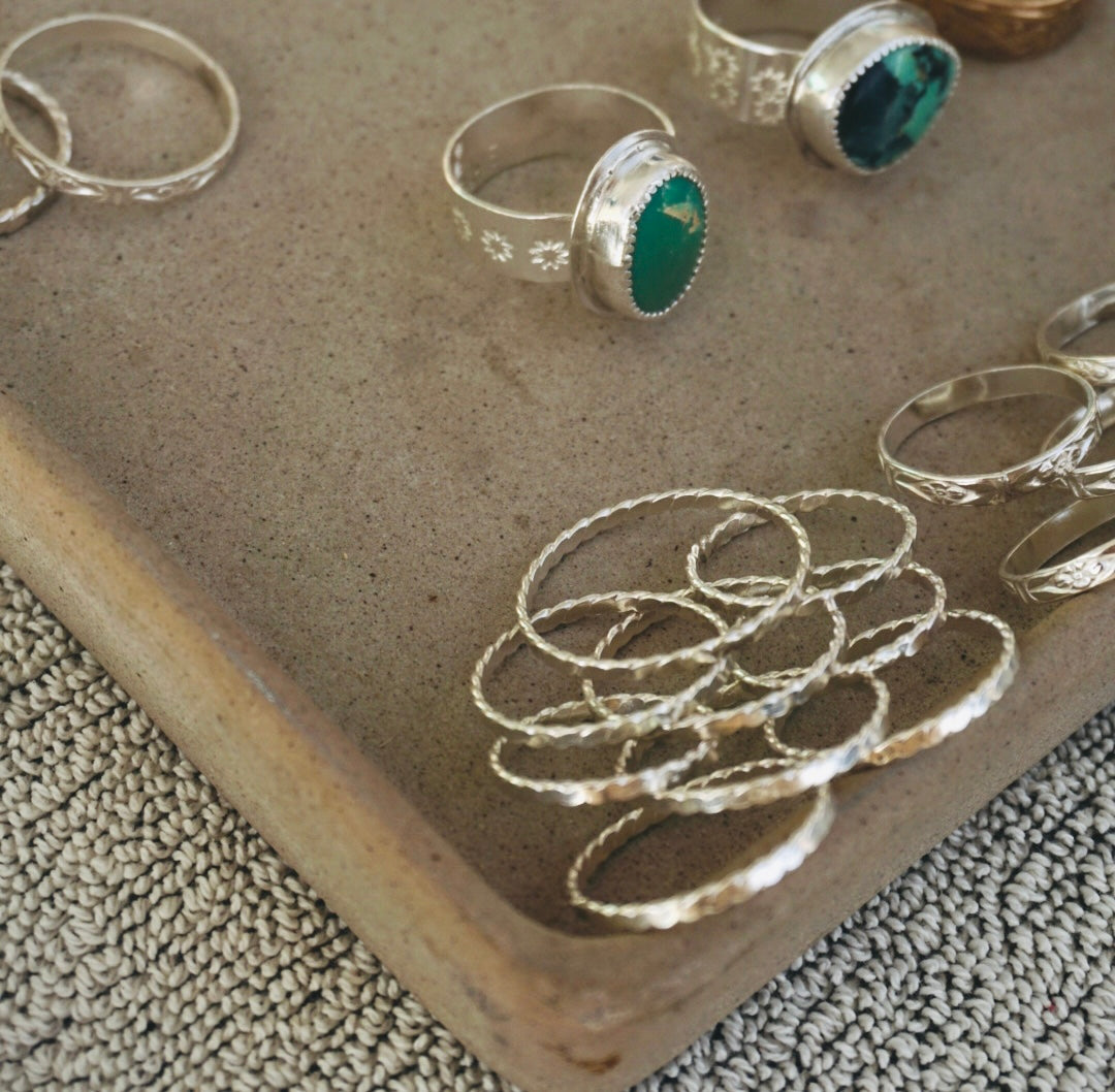 ‘Stacker Band #3 — Thin Braid Sterling Silver Band