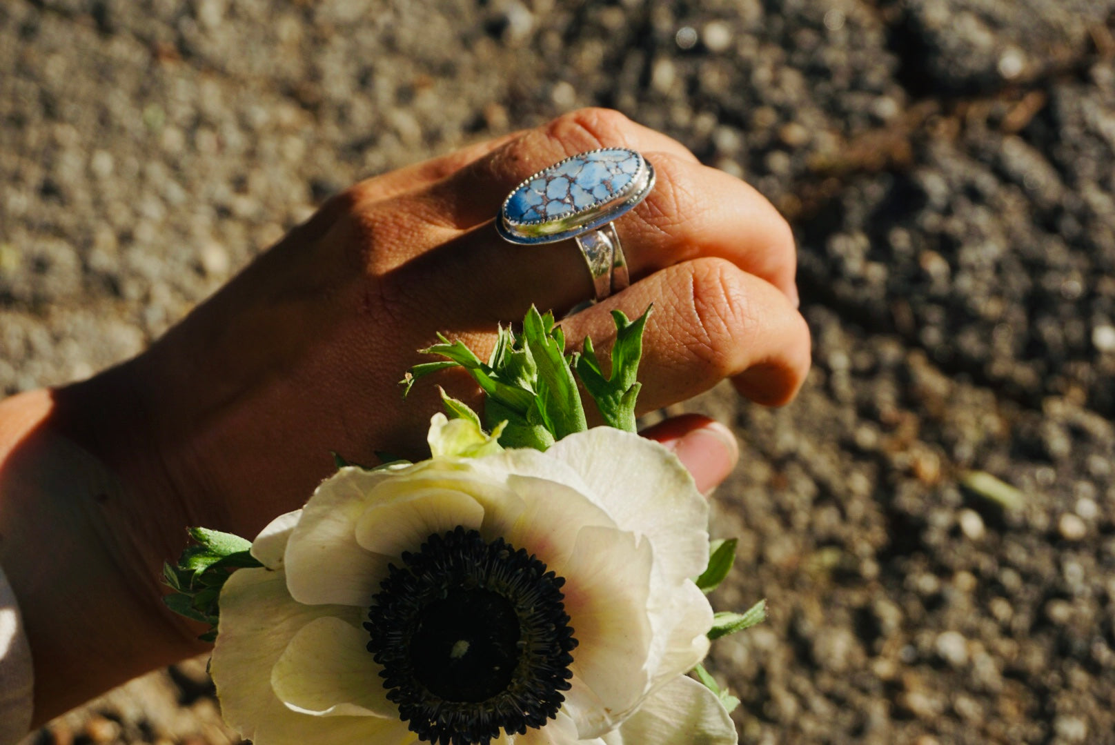 Mountain Band Ring size 9 // Lavender x Golden Hills Turquoise