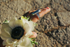 Mountain Band Ring size 9 // Lavender x Golden Hills Turquoise