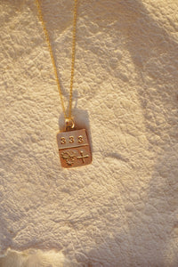 333 Angel #’s Golden Ticket Necklace // 14k Goldfill