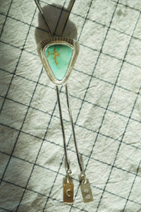 Sterling + Stone Minimal Bolo Necklace // Aqua Pilot Mountain Turquoise
