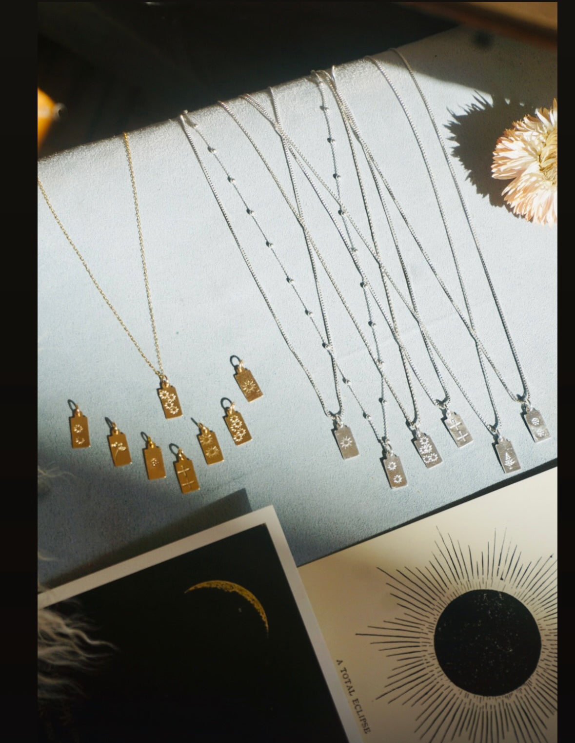 Halibou Tag Charmer Necklaces // Sterling Silver + 14k Goldfill