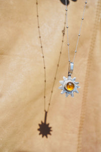 Sun Keepers Talisman Necklace #1 //  Amber Stone