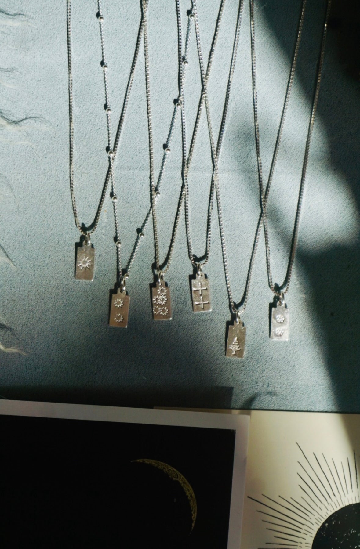 Halibou Tag Charmer Necklaces // Sterling Silver + 14k Goldfill