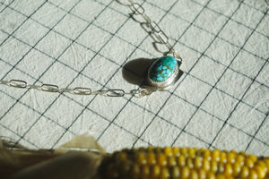 Four Directions Necklace // Kingman Turquoise + Paperclip Chain