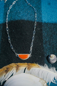 Red Sky At Night Necklace // Red Jasper + Paperclip Chain