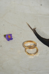 ‘Stacker Band #8 — 14k Goldfill Hammered Pillar Ring