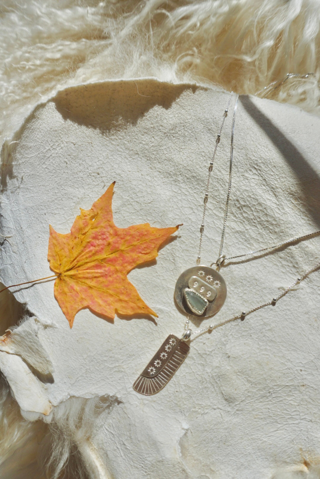 The Guides Necklace #7 — Angel + Birds Wing #7 // Sterling Silver