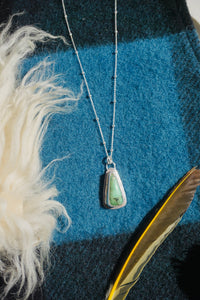 Silver Lining Necklace #1 // Snowville Variscite Stone