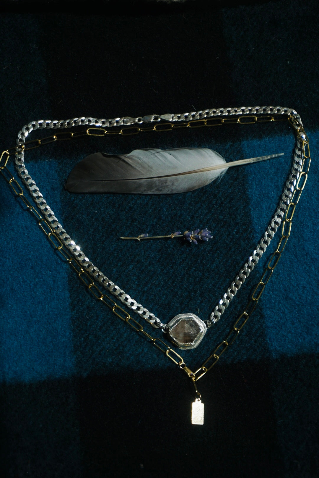 The Mini Abundance Necklace // Sterling Silver + Natural Faceted Smokey Quartz
