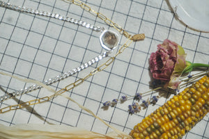 The Mini Abundance Necklace // Sterling Silver + Natural Faceted Smokey Quartz