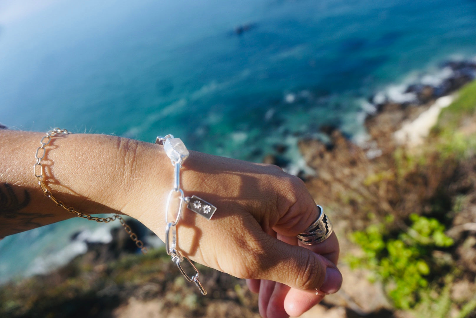 Guides Bracelet #3 // Pink Topaz + Sterling Silver