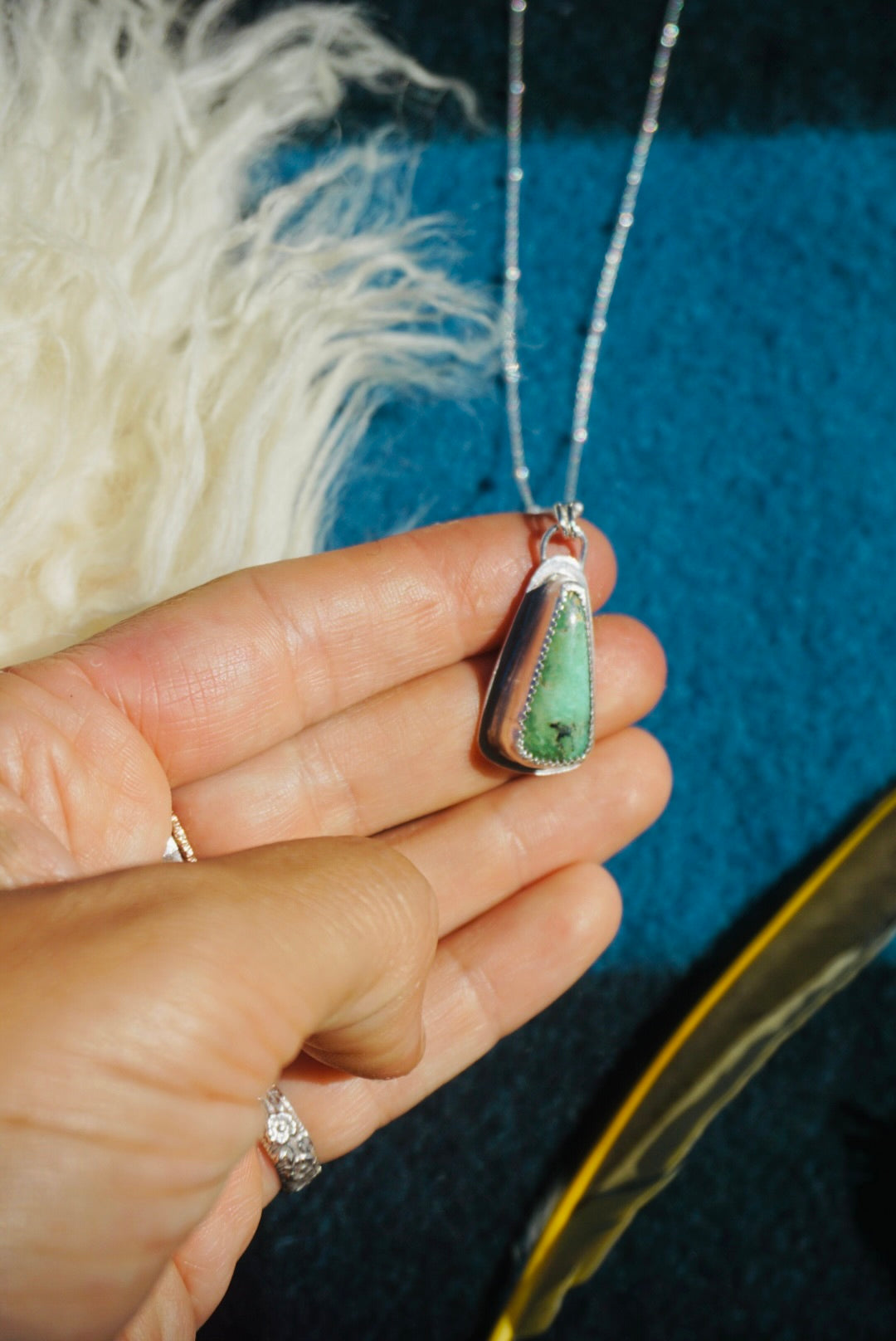 Silver Lining Necklace #1 // Snowville Variscite Stone