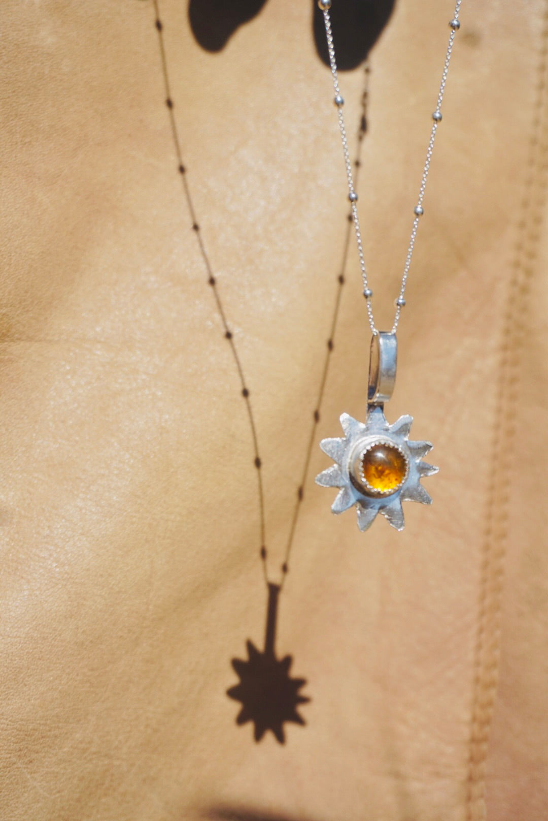 Sun Keepers Talisman Necklace #1 //  Amber Stone