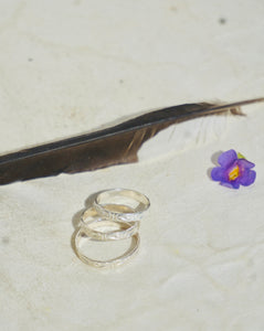 ‘Stacker Band #1 — Cabin Floral Sterling Silver Band