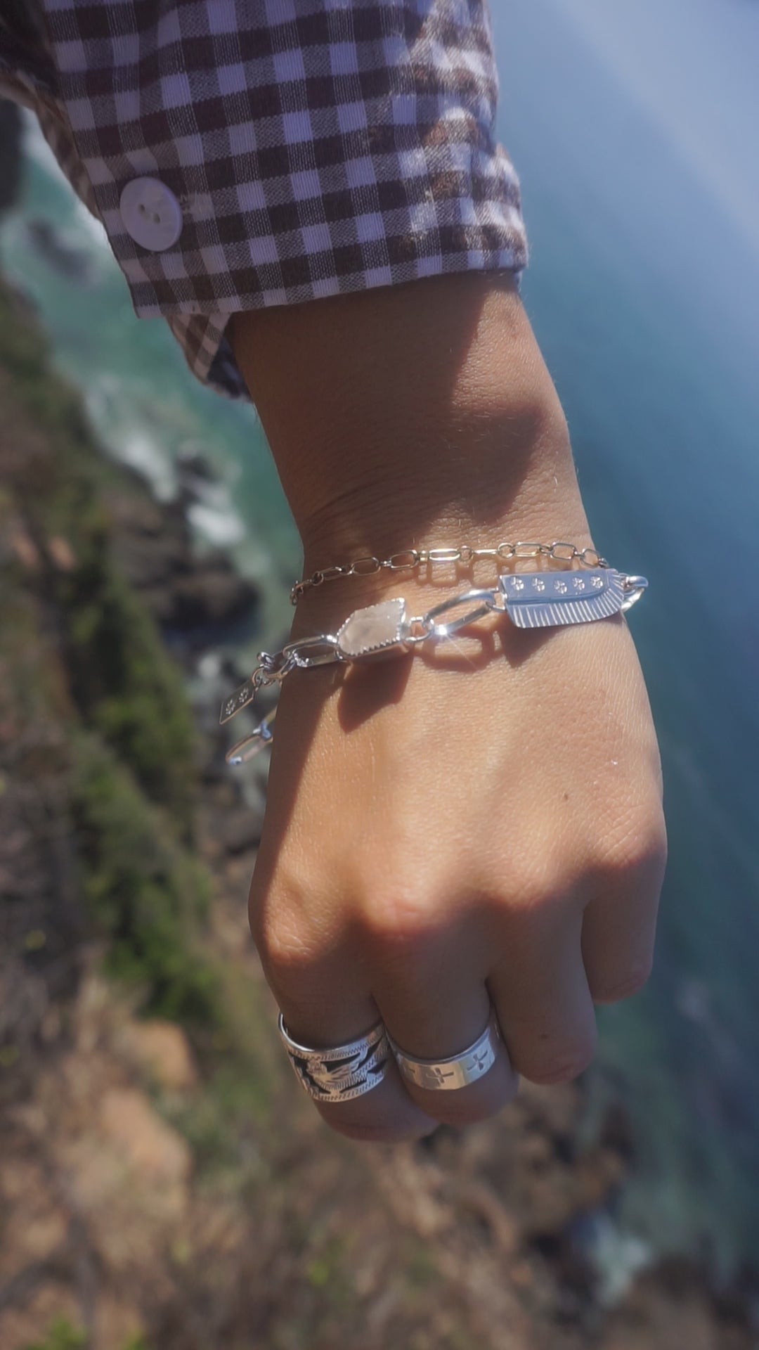 Guides Bracelet #3 // Pink Topaz + Sterling Silver